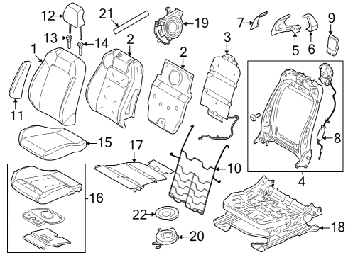 2024 Ford Mustang HEADREST - COVER AND PAD Diagram for PR3Z-76611A08-CA