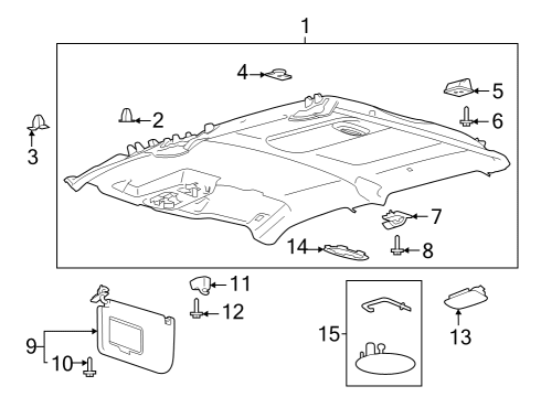 2023 Ford F-150 Lightning HEADLINING - ROOF Diagram for ML3Z-1651916-BC