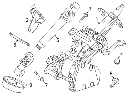 2020 Lincoln Corsair SHROUD ASY - STEERING COLUMN Diagram for LJ7Z-3530-AD