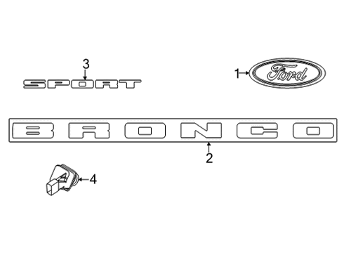 2021 Ford Bronco Sport NAME PLATE Diagram for M1PZ-9942528-B