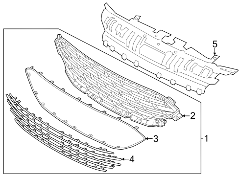 2022 Ford Escape Grille & Components Diagram 1