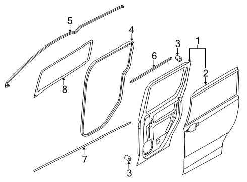 2020 Ford Transit Connect Side Loading Door - Door & Components Diagram 1