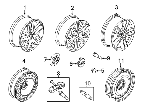 2019 Ford Police Responder Hybrid Wheels & Trim Diagram 2