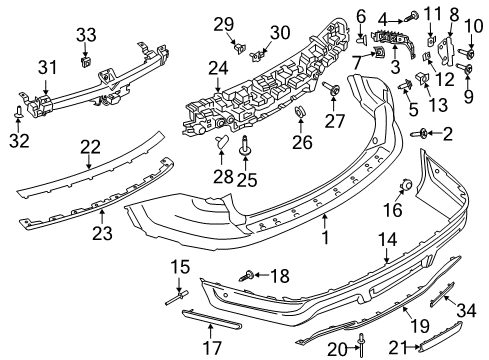 2019 Ford Police Interceptor Utility Rear Bumper Diagram 2