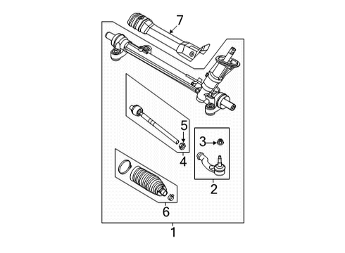 2023 Ford Maverick Steering Column & Wheel, Steering Gear & Linkage Diagram 1