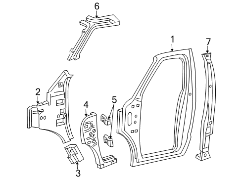 2021 Ford E-350/E-350 Super Duty REINFORCEMENT ASY - DOOR HINGE Diagram for F7UZ-1522843-A