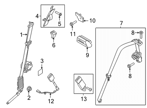 2021 Ford F-150 Front Seat Belts Diagram 5