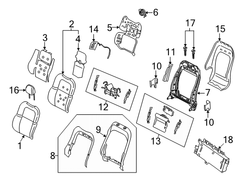 2023 Lincoln Corsair Front Seat Components Diagram 3