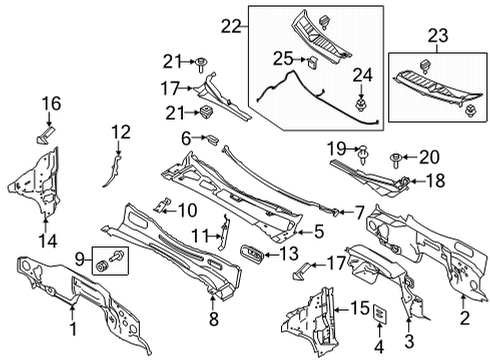 2022 Ford F-150 Cab Cowl Diagram 4