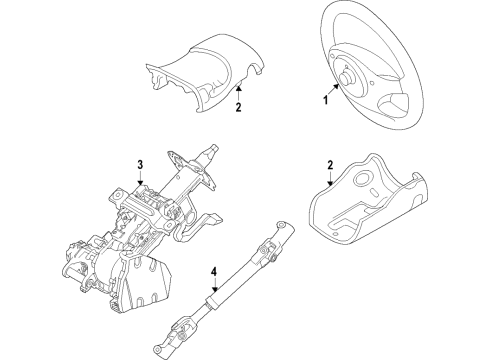 2022 Ford Mustang Mach-E Steering Column & Wheel, Steering Gear & Linkage Diagram 4