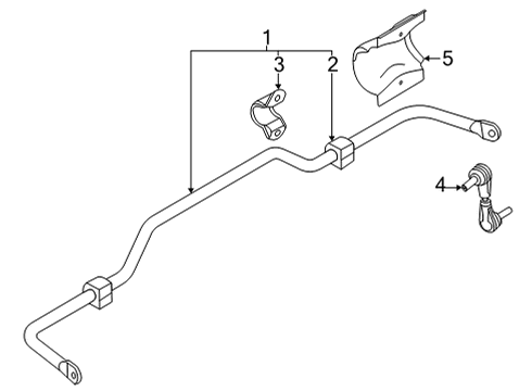 2022 Ford Maverick Rear Suspension, Lower Control Arm, Stabilizer Bar, Suspension Components Diagram 2