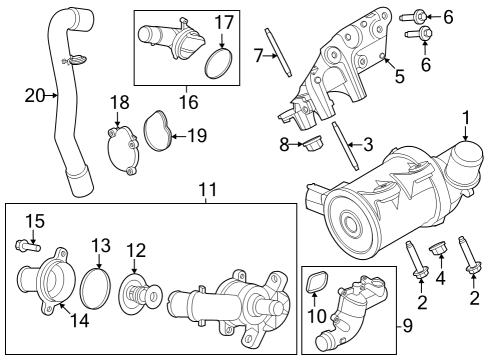 2021 Ford Escape BRACKET Diagram for LX6Z-10A313-A