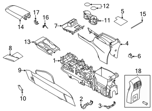 2020 Ford Escape PANEL ASY - CONSOLE Diagram for LJ6Z-78045A36-AA