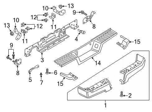 2021 Ford F-350 Super Duty Bumper & Components - Rear Diagram