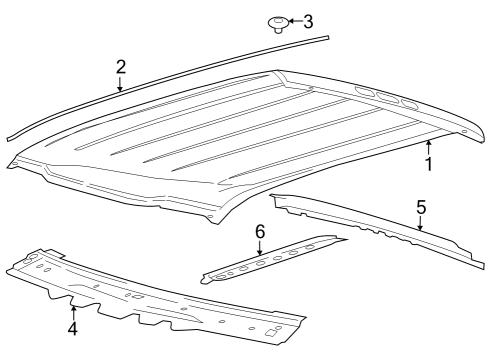 2024 Ford F-350 Super Duty Roof & Components Diagram 3