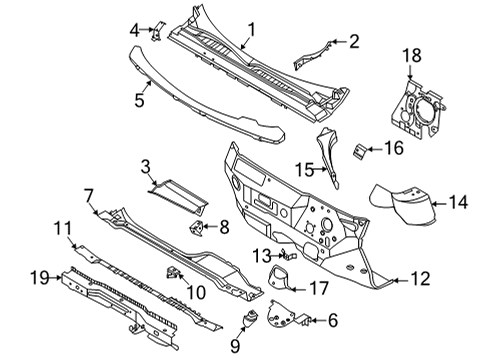 2022 Ford Maverick Cowl Diagram