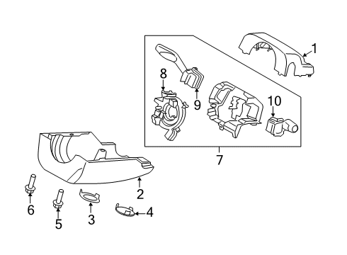 2020 Ford Fusion Shroud, Switches & Levers Diagram