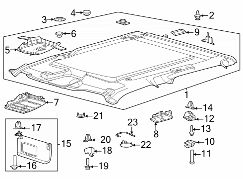 2023 Ford F-250 Super Duty PANEL - ROOF TRIM - CENTRE Diagram for PC3Z-2651968-VB