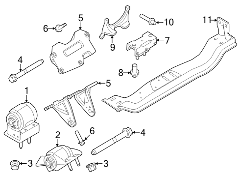 2024 Ford F-350 Super Duty Engine & Trans Mounting Diagram 1