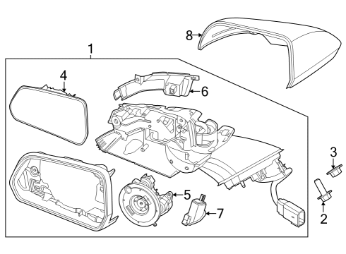 2024 Ford Mustang MIRROR ASY - REAR VIEW OUTER Diagram for PR3Z-17682-H