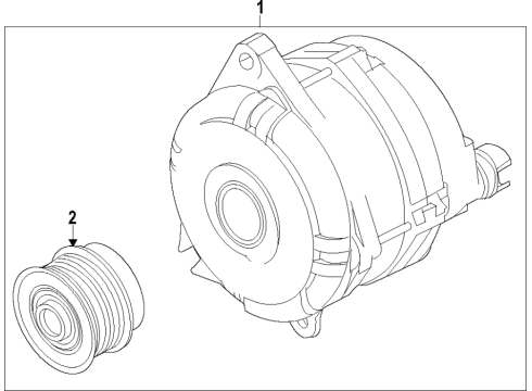 2021 Ford Police Interceptor Utility Alternator Diagram 1