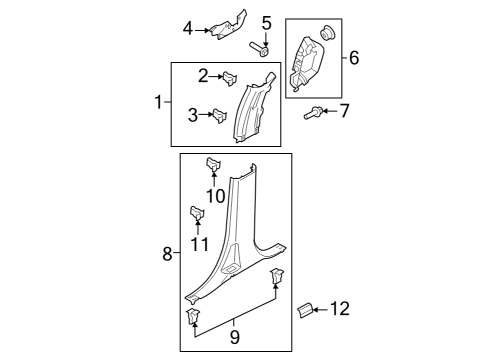 2023 Ford F-150 Lightning Interior Trim - Cab Diagram 2