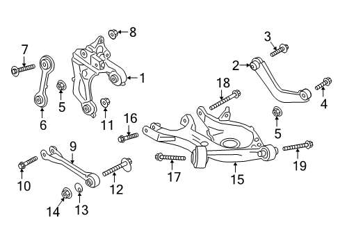 2020 Lincoln Continental Rear Suspension Components, Lower Control Arm, Upper Control Arm, Stabilizer Bar Diagram 4