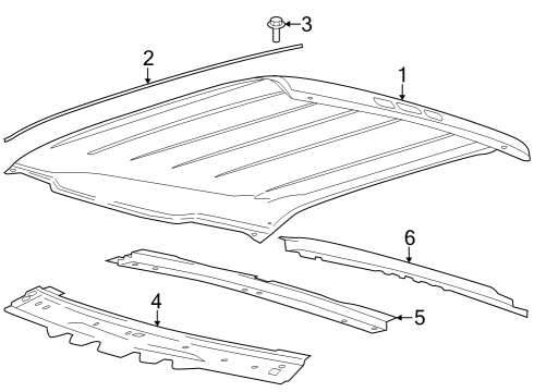 2024 Ford F-350 Super Duty PANEL ASY - ROOF Diagram for LC3Z-2850202-C