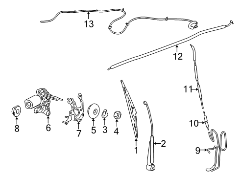 2023 Ford Transit Connect Wiper & Washer Components Diagram 1