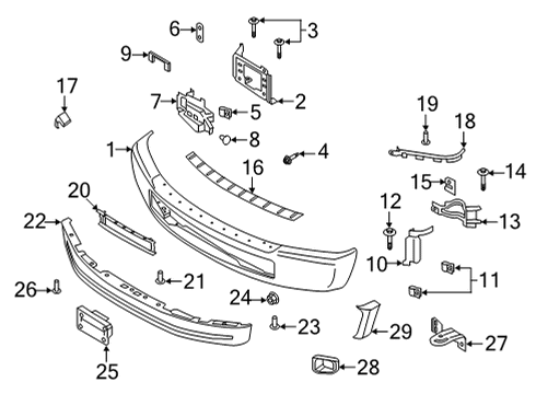 2021 Ford F-350 Super Duty Bumper & Components - Front Diagram 1