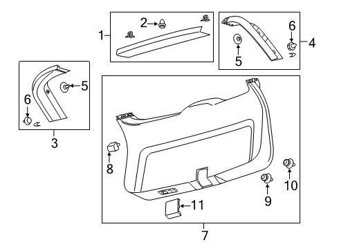 2022 Lincoln Corsair TRIM - TAILGATE Diagram for LJ7Z-7842906-AB