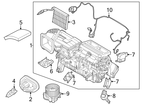 2024 Ford Mustang EVAPORATOR ASY Diagram for PR3Z-19850-B