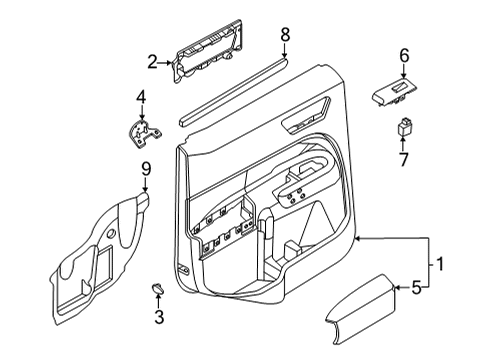 2022 Ford Maverick PANEL - DOOR TRIM - UPPER Diagram for NZ6Z-6027411-CB