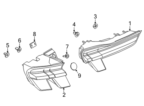 2023 Ford Mustang Mach-E Tail Lamps Diagram