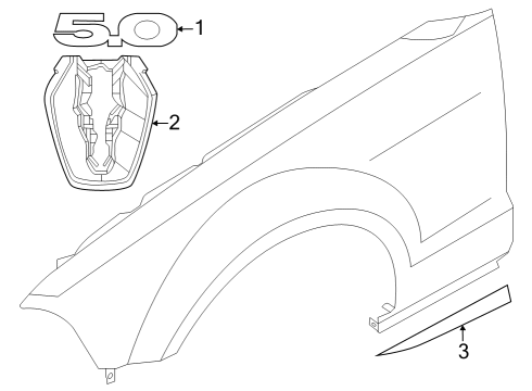 2024 Ford Mustang Exterior Trim - Fender Diagram