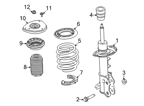 2022 Ford Mustang Mach-E SHOCK ABSORBER ASY Diagram for LK9Z-18124-F