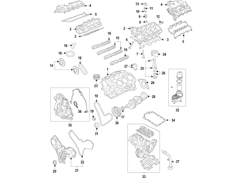 2018 Ford F-150 GASKET - VALVE ROCKER ARM COVE Diagram for 4S7Z-6584-C