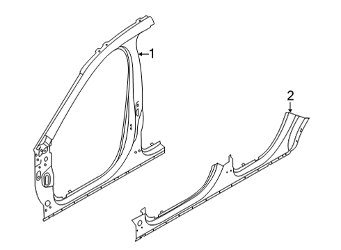 2022 Ford Bronco Sport FRAME - DOOR Diagram for M1PZ-78211A11-A