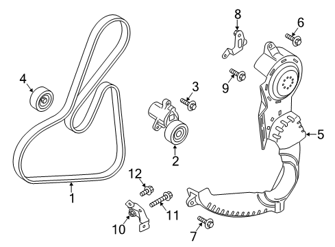 2021 Ford EcoSport Belts & Pulleys Diagram 1