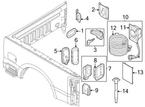 2023 Ford F-250 Super Duty Gargo Area Trim Diagram 2