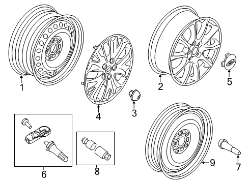 2019 Ford Police Responder Hybrid Wheels & Trim Diagram 1