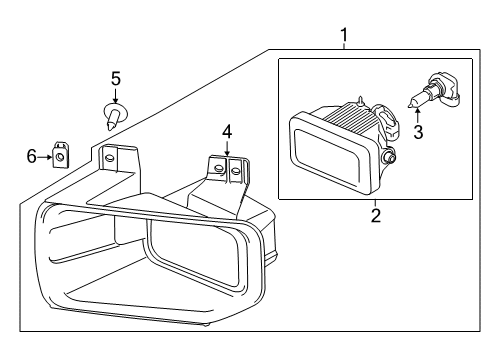 1995 Ford Mustang LAMP ASY - FOG Diagram for FL3Z-15200-C