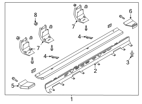 2021 Ford F-250 Super Duty Running Board Diagram 8