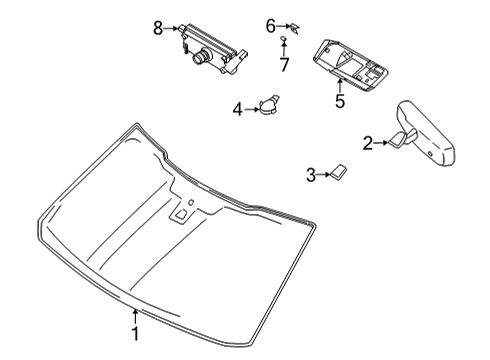 2022 Ford F-150 Glass - Windshield Diagram 2