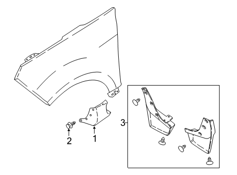 2020 Ford EcoSport Exterior Trim - Fender Diagram