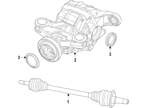 2021 Ford Police Interceptor Utility Rear Axle, Differential, Drive Axles, Propeller Shaft Diagram