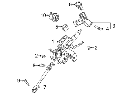 2020 Ford EcoSport Steering Column & Wheel, Steering Gear & Linkage Diagram 3