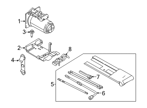 2022 Ford F-250 Super Duty Jack & Components Diagram 3