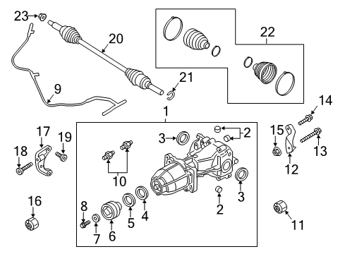 2017 Ford Escape AXLE ASY - REAR Diagram for MU7Z-4000-D