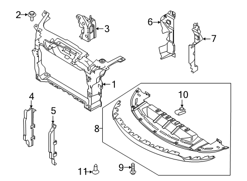 2019 Ford Police Interceptor Sedan Radiator Support Diagram 1